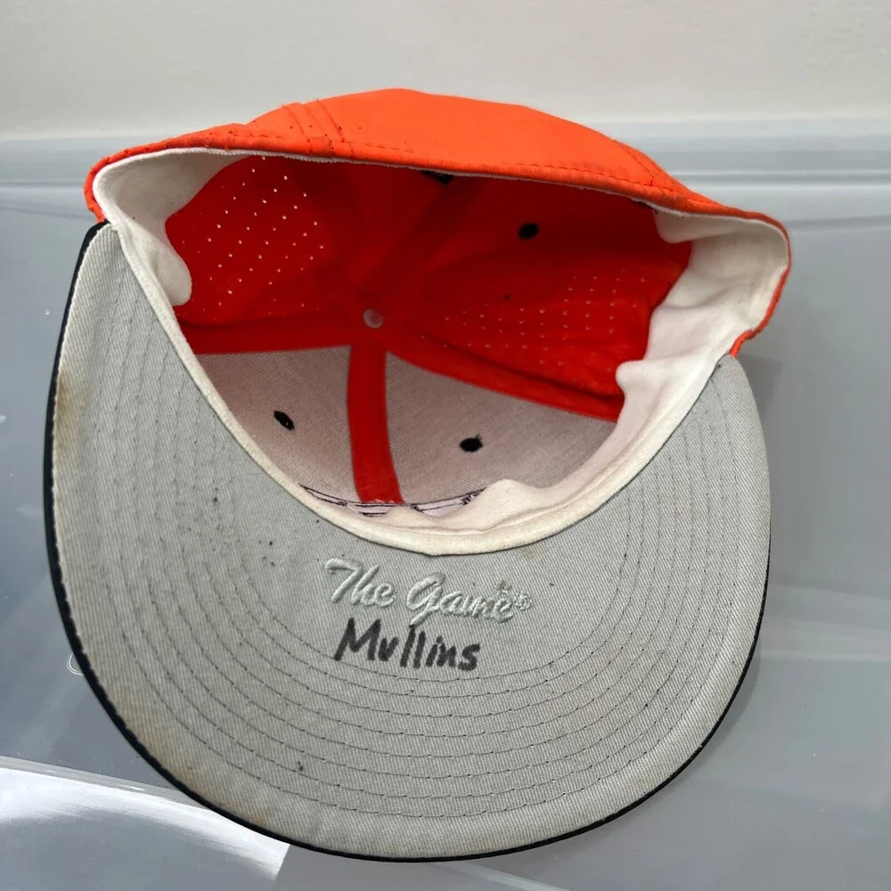 The Game Pro E‎ Hat Mens Medium Orange Baseball Cap Embroidered Logo Embroidered